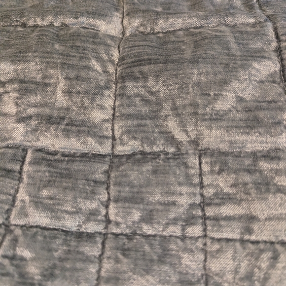 West Elm Velvet Box Stitched Pillow Sham Platinum Standard pair - Picture 4 of 8